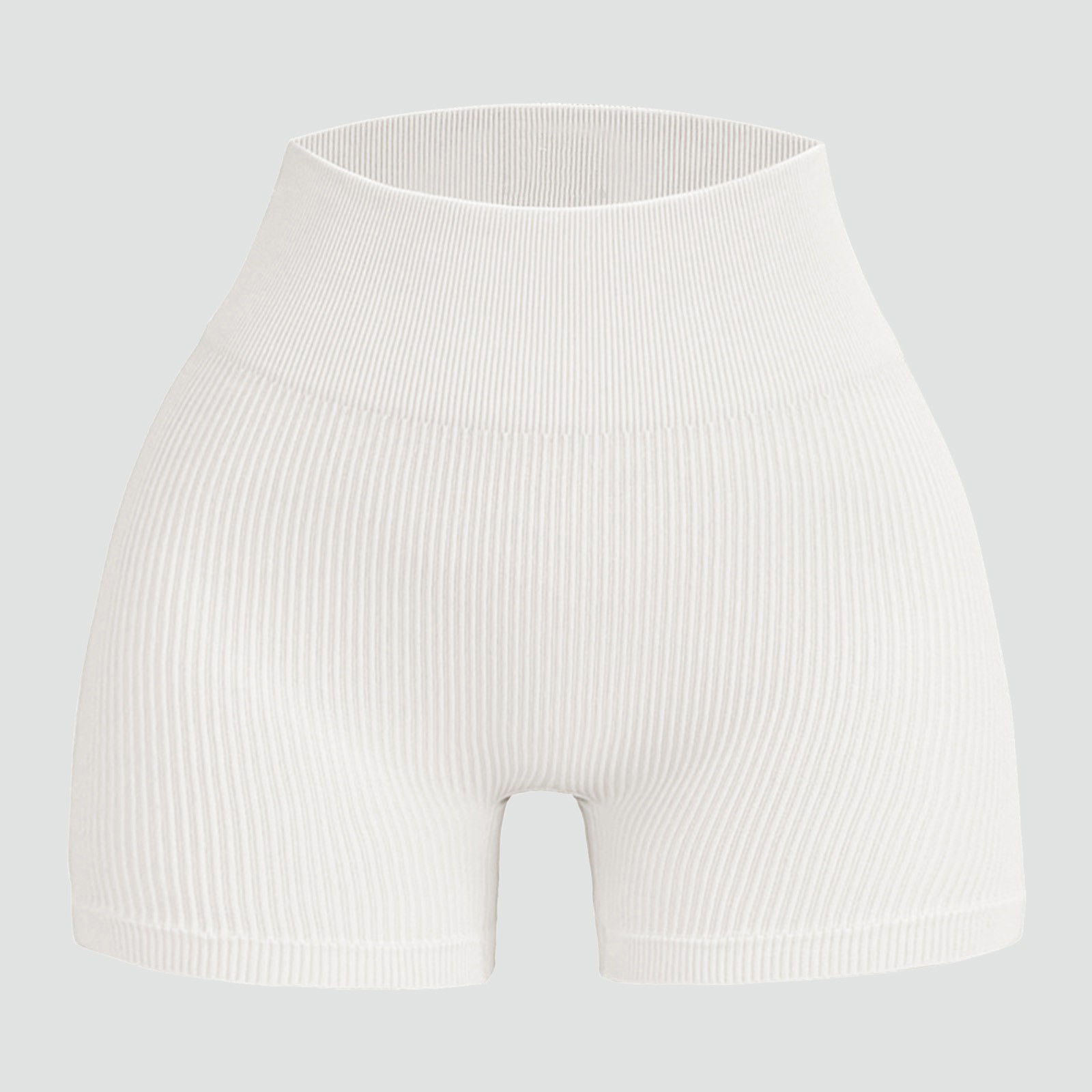 thumbnail image 2 of Pantalones cortos de entrenamiento sin costuras y acanalados para mujer: cintura alta, elásticos para yoga/gimnasio, talla real, tallas asiáticas, lavado a mano en frío., 2 of 4